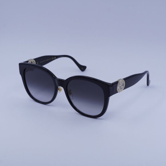 Gucci GG1028SK 001 Sunglasses Black Cat Eye Frame, Grey Gradient Lenses - Picture 1 of 10